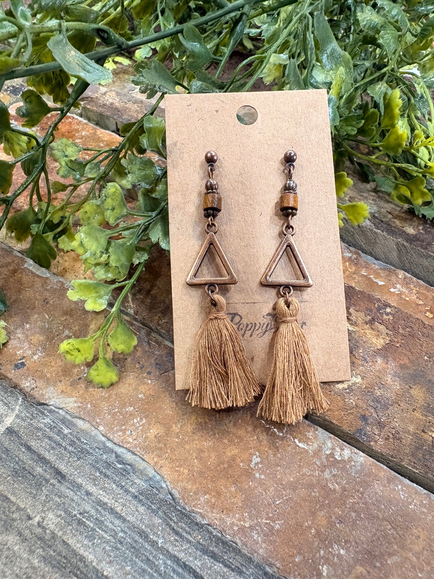 Copper Mirage Tassel Earrings