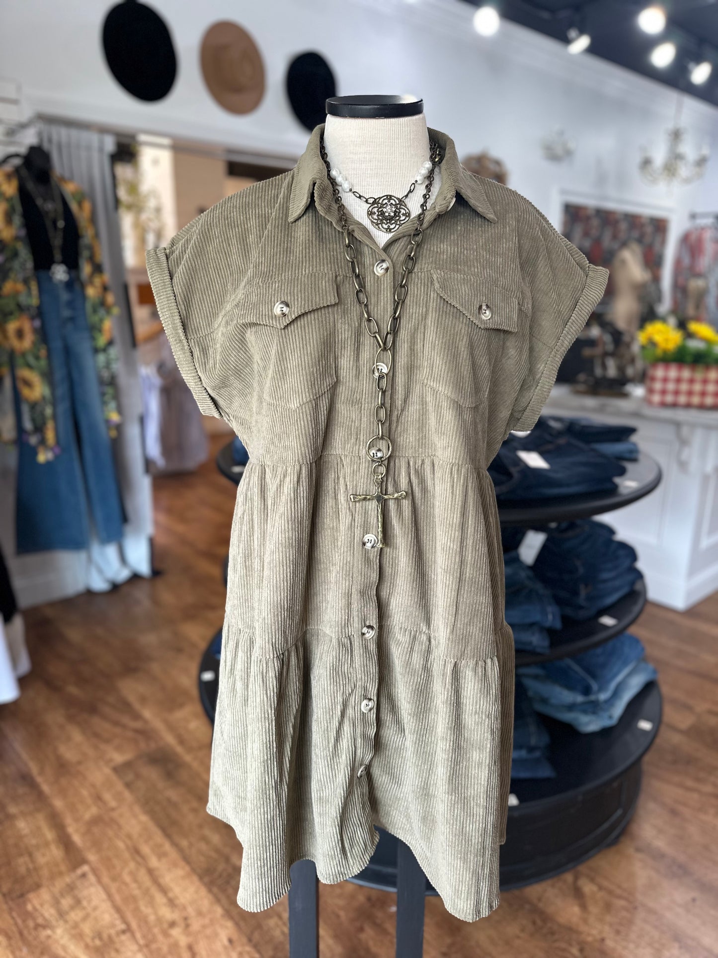 Serene Energy Corduroy Dress