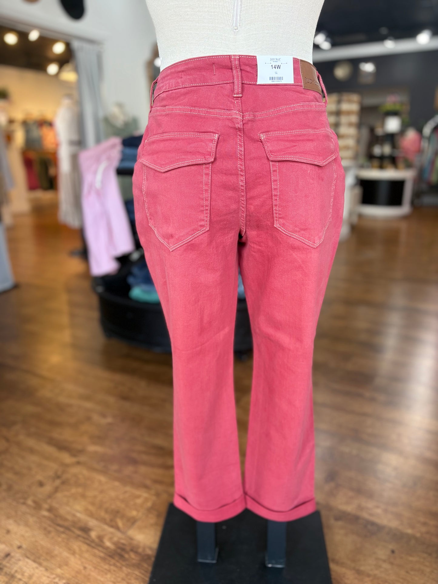 Judy Blue High Waist Weekender Jeans in Haute Red - AURORA