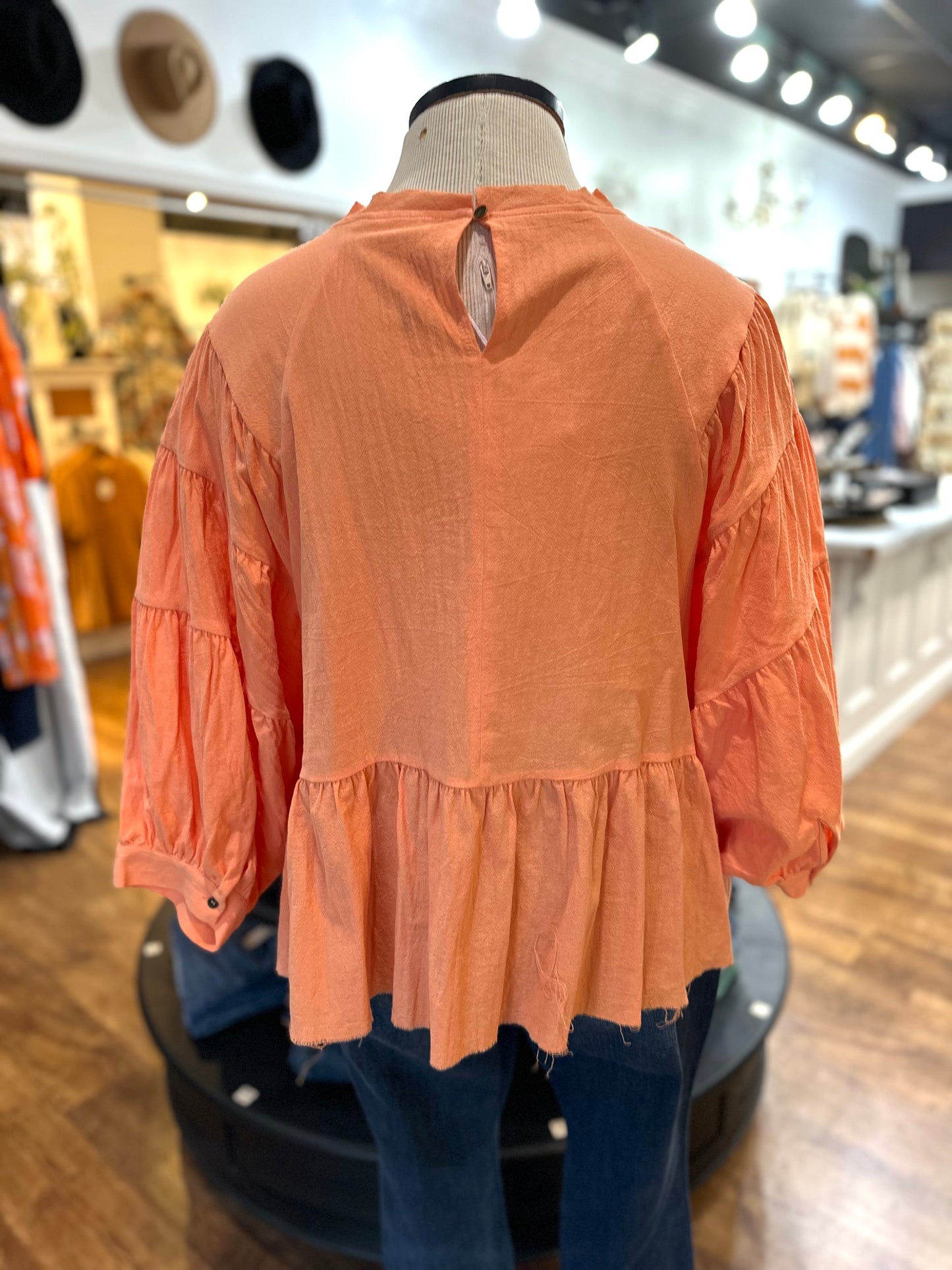 All The Feelings Babydoll Top ~ Coral