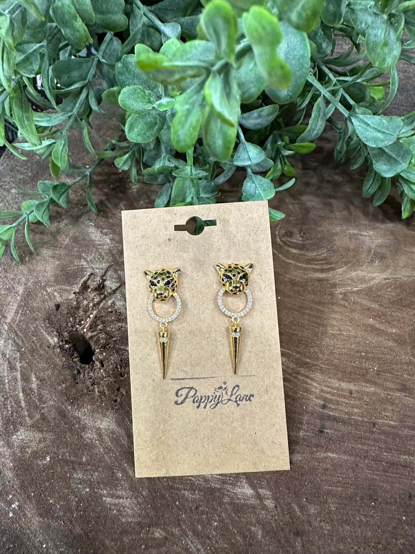 Time To Shine Leopard Head Earring