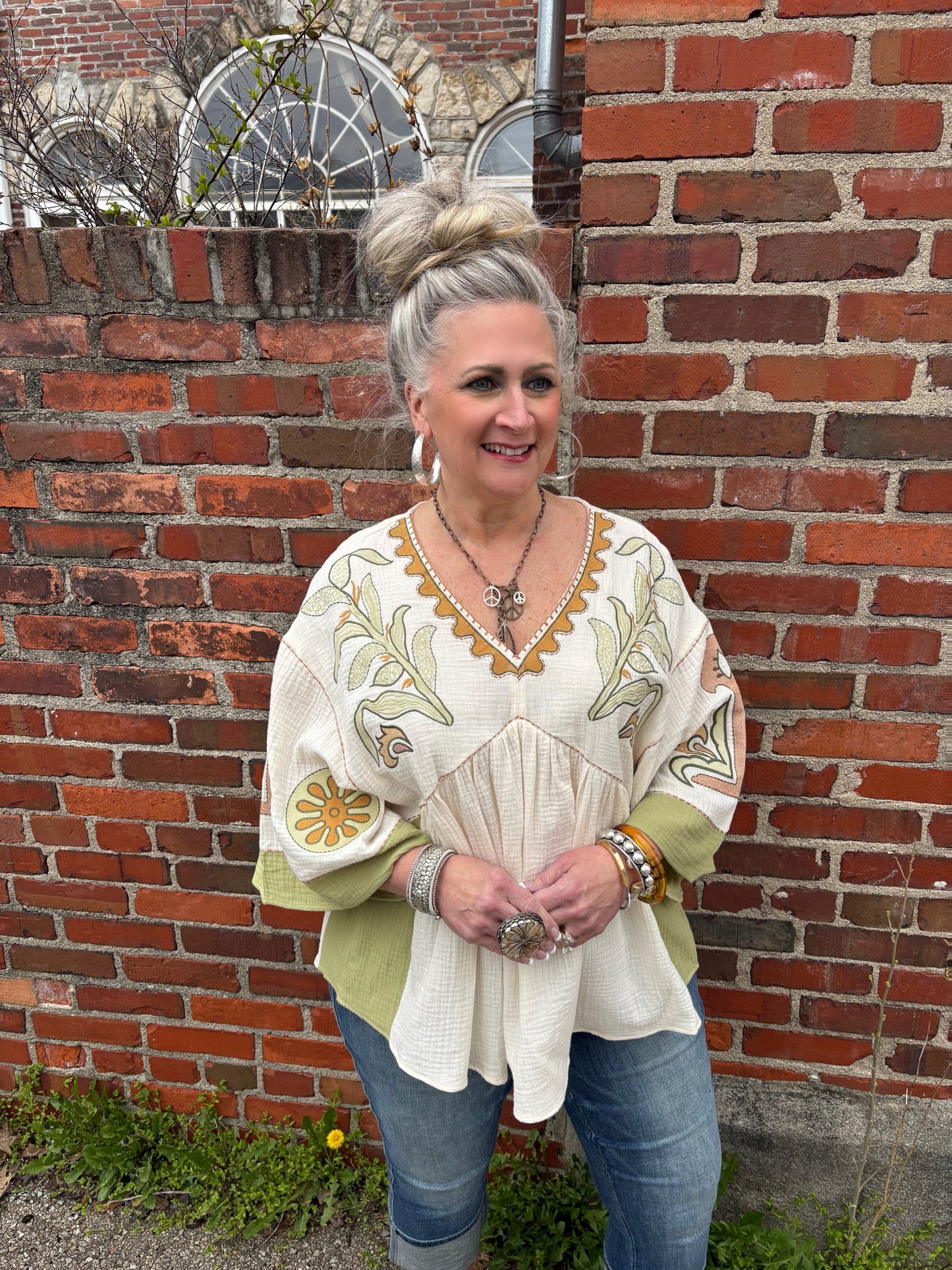 Vacay All Day Embroidered Top