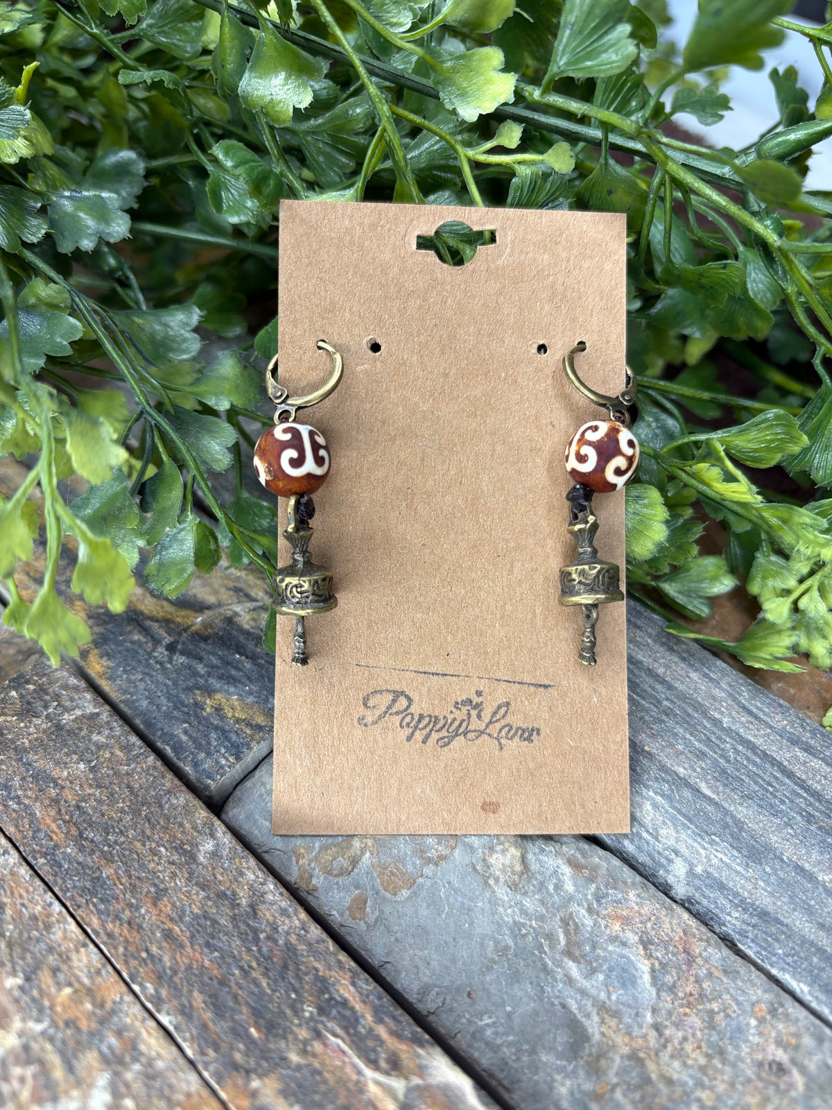 Artisan Tibetan Bell and Charm Drop Earrings