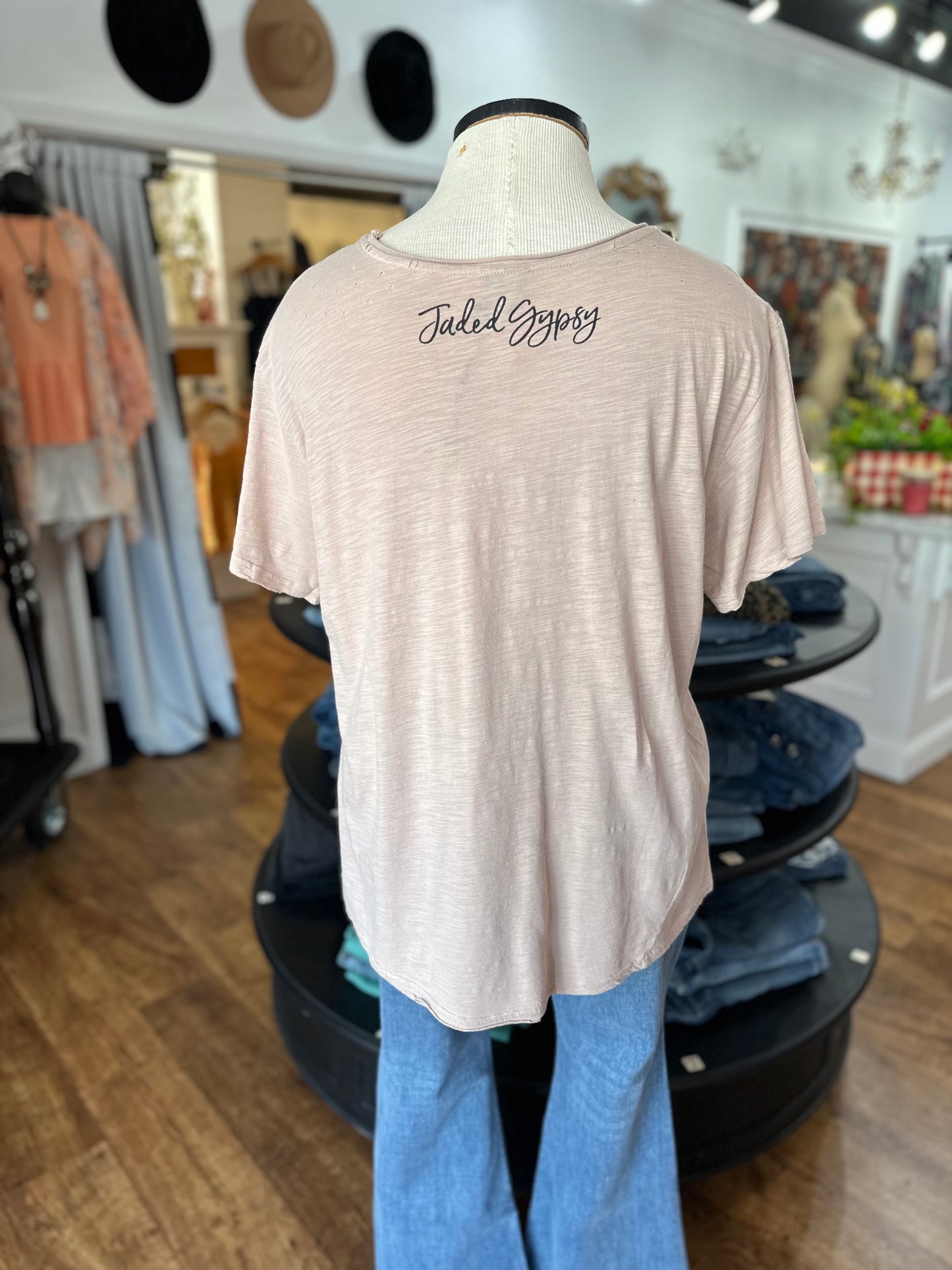 Jaded Gypsy Moon Dance Tee Pink ~ Afternoon Stroll