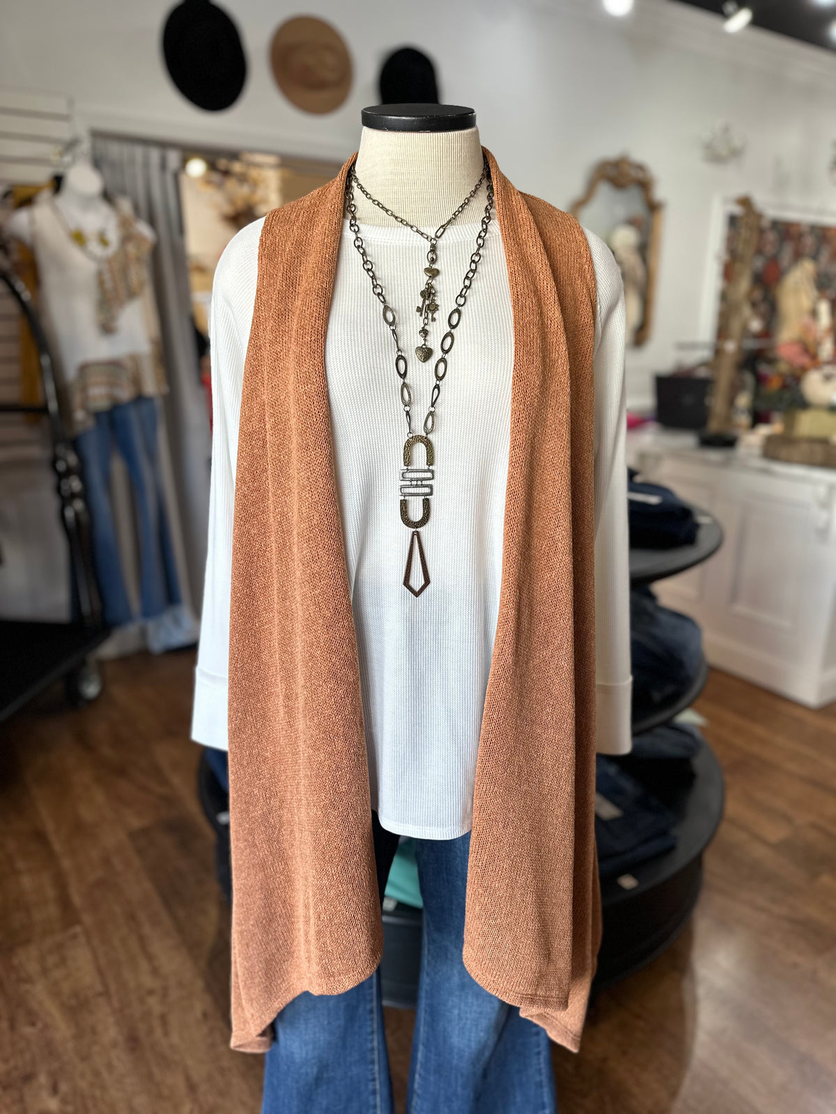Just Right Waffle Knit Top ~ Off White