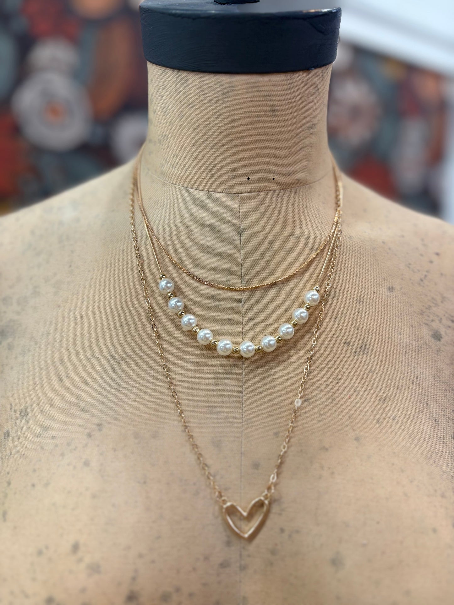 Heart & Pearl Layered Necklace