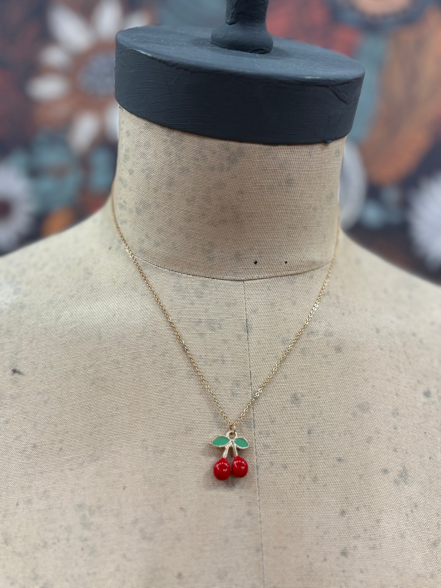 Cherry Kisses Charm Necklace