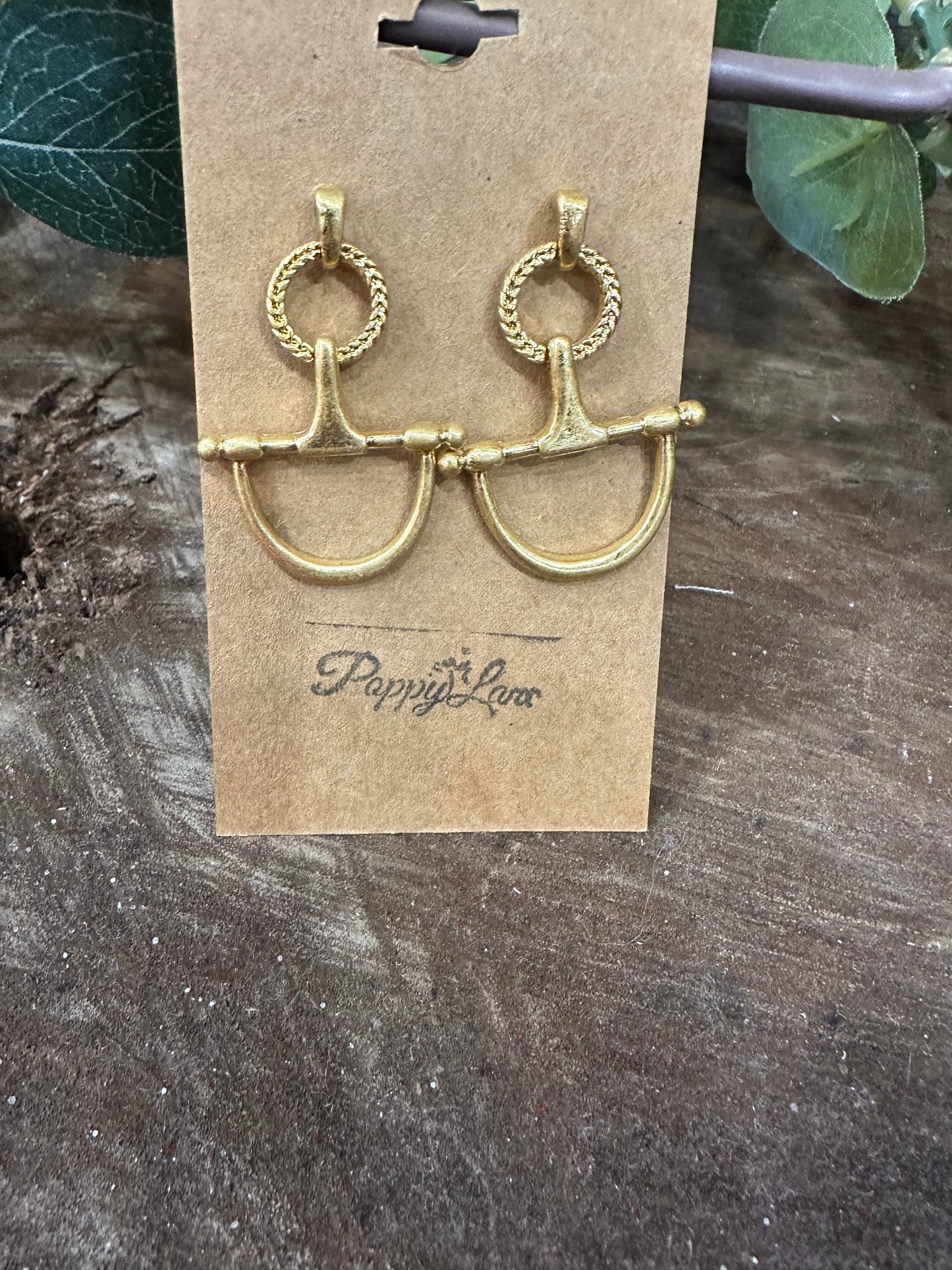 Equestrian Bit Drop Earrings ~ Gold