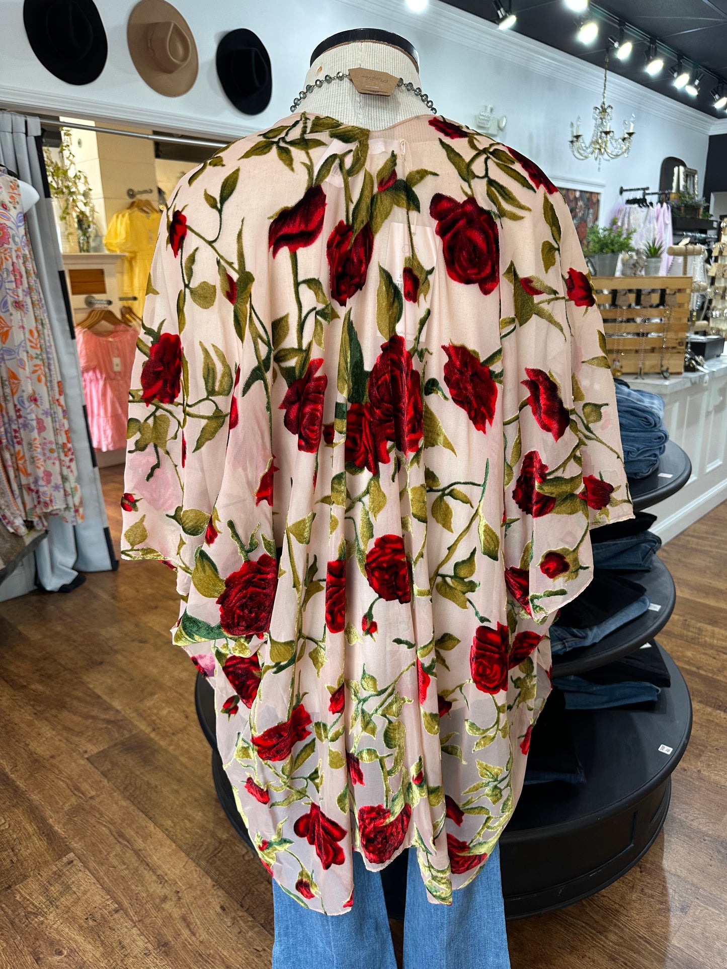 Blooming Beauty Velvet Burnout Kimono