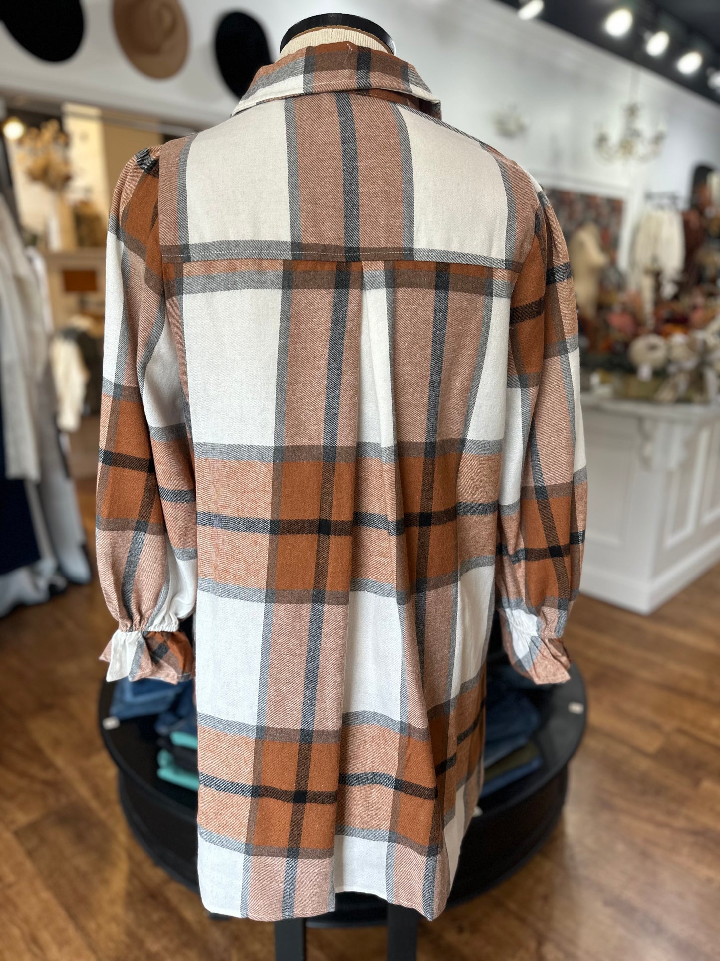 Plaid You're Here Flannel Dress/Shacket