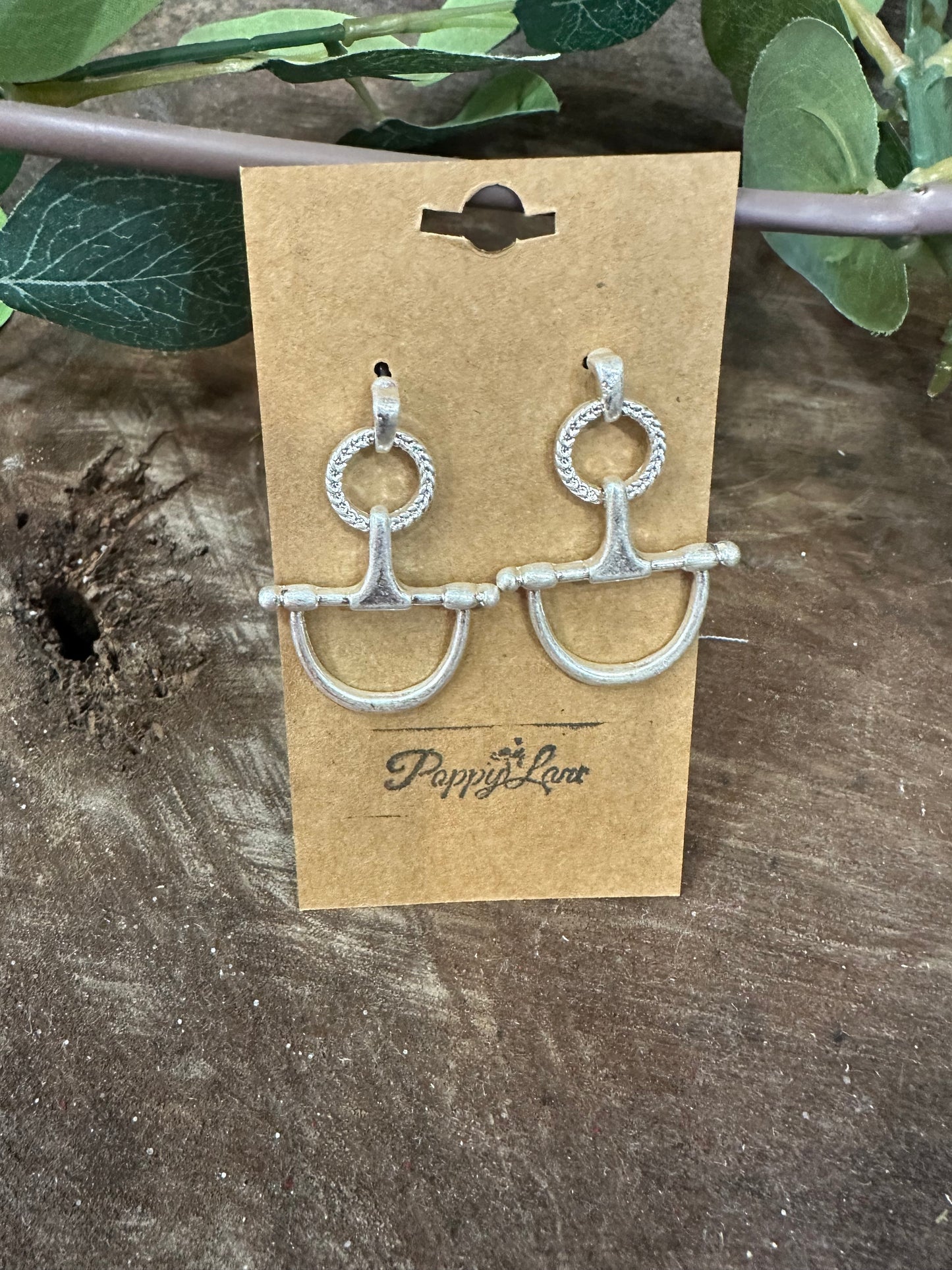 Equestrian Bit Drop Earrings ~ Silver