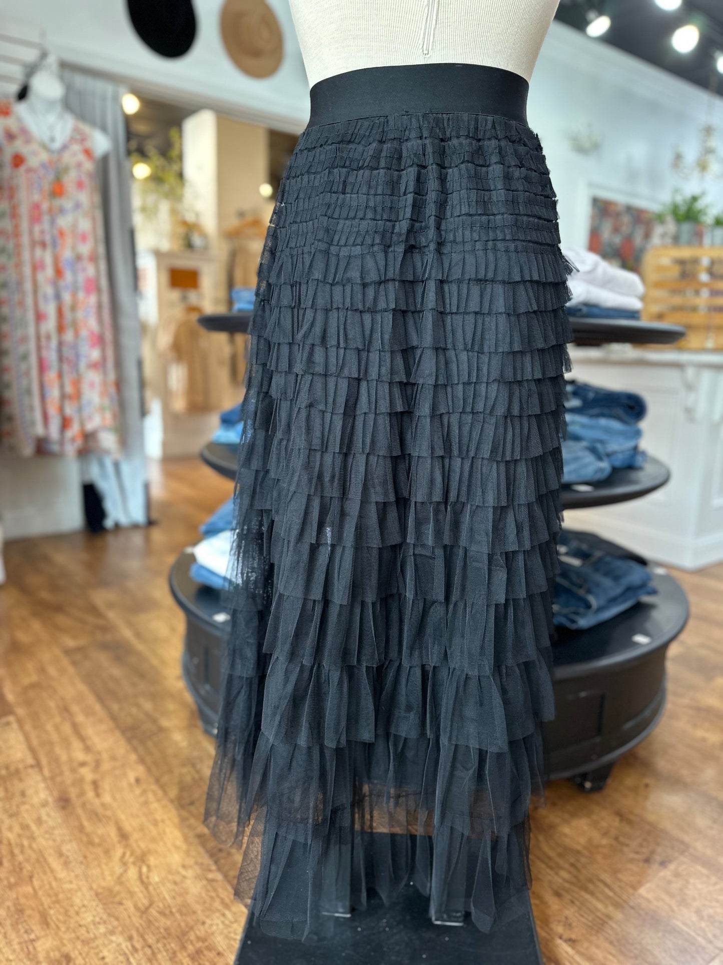 Ideally Yours Tulle Tiered Maxi Skirt