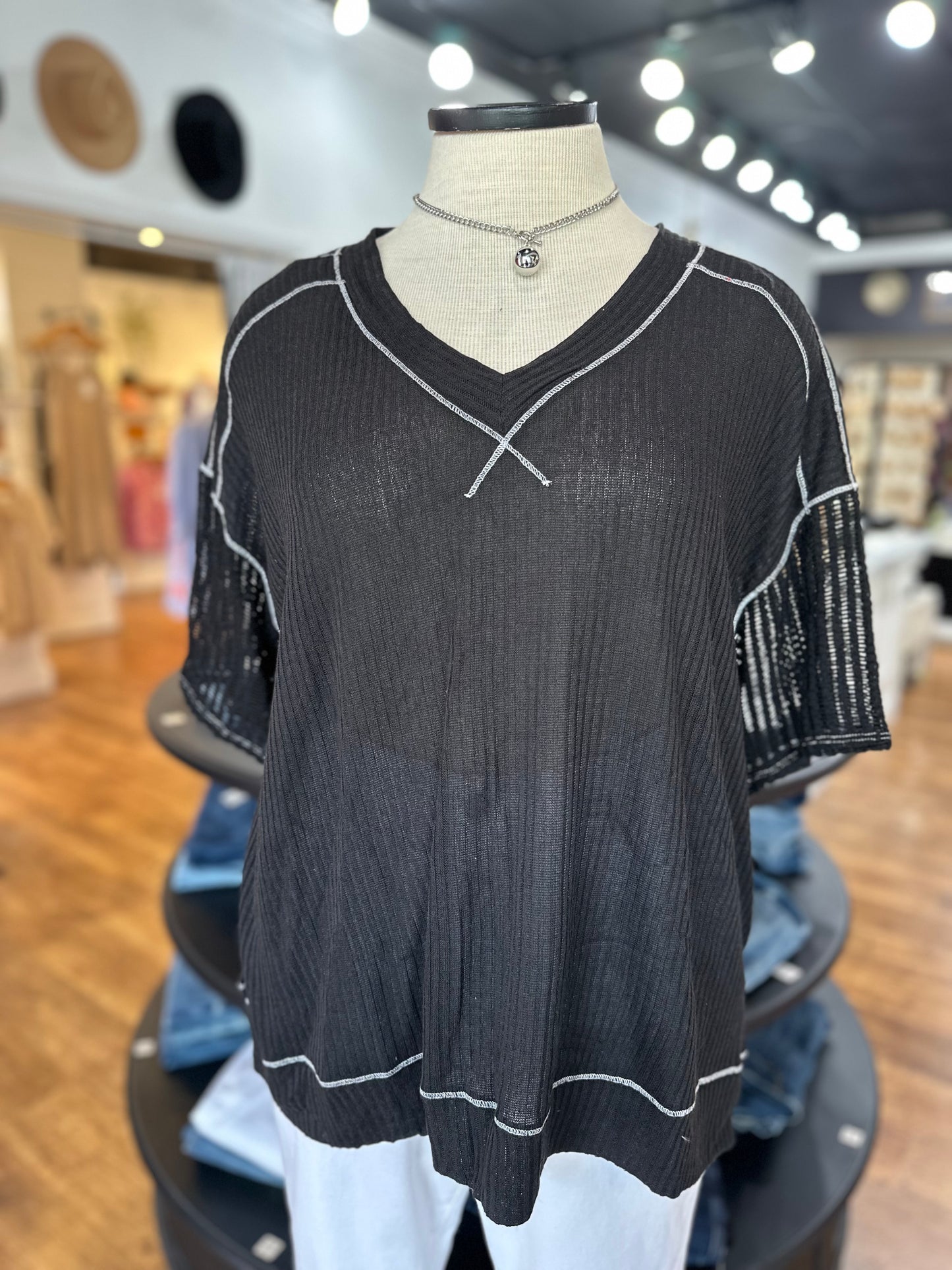 Sunny Smiles Knit Top ~ Black
