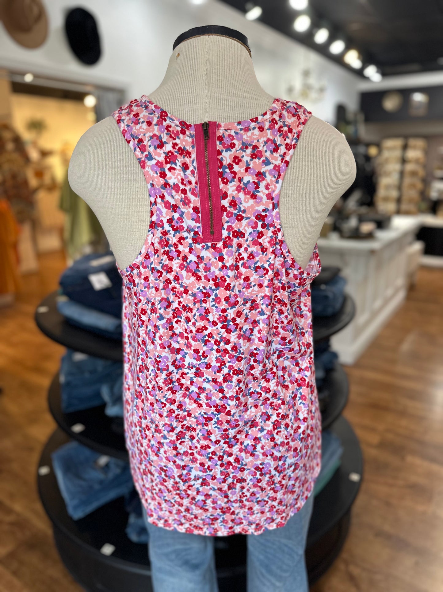 Take A Risk Floral Tank