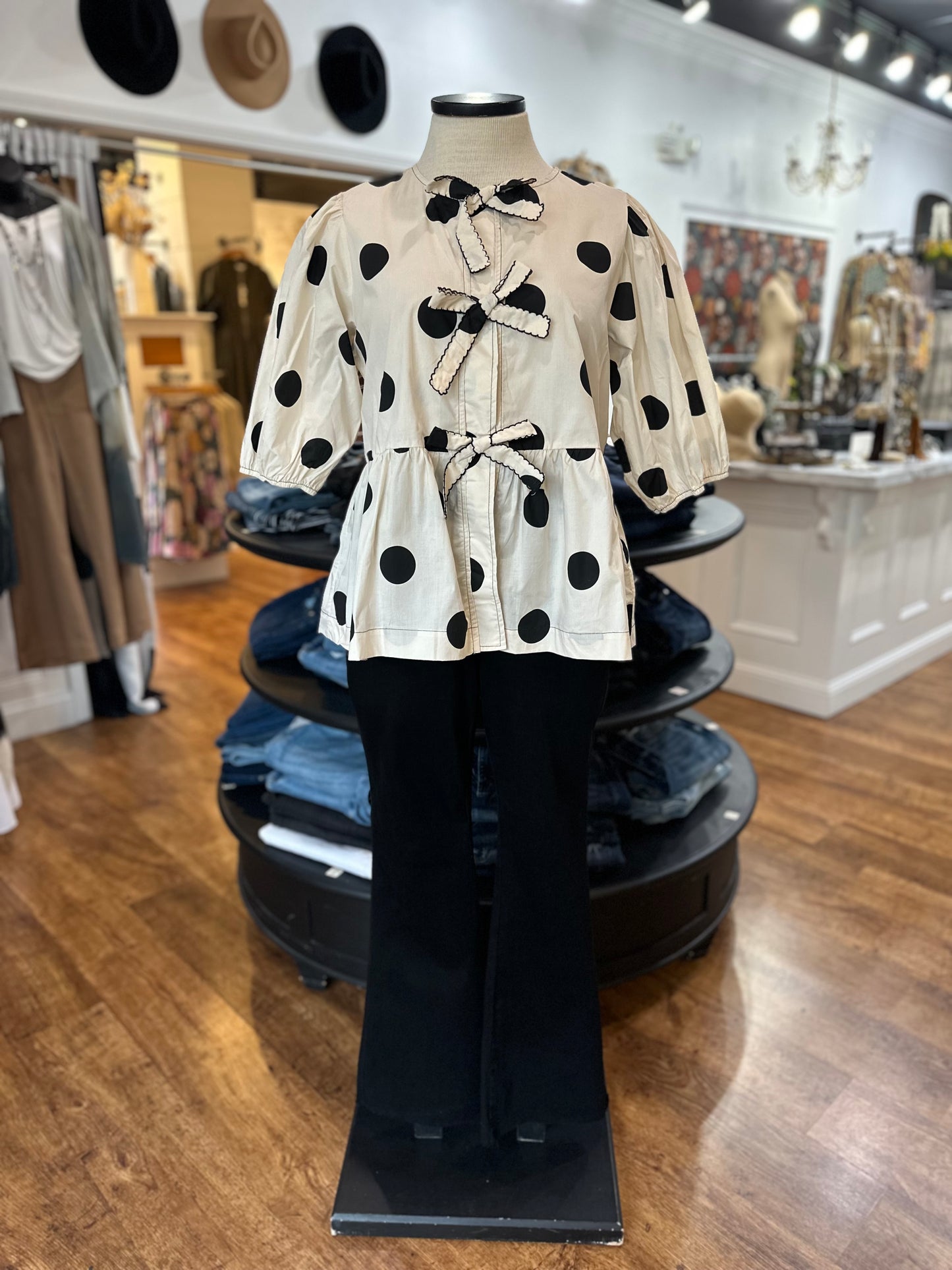 Cute As A Bow Polka Dot Top