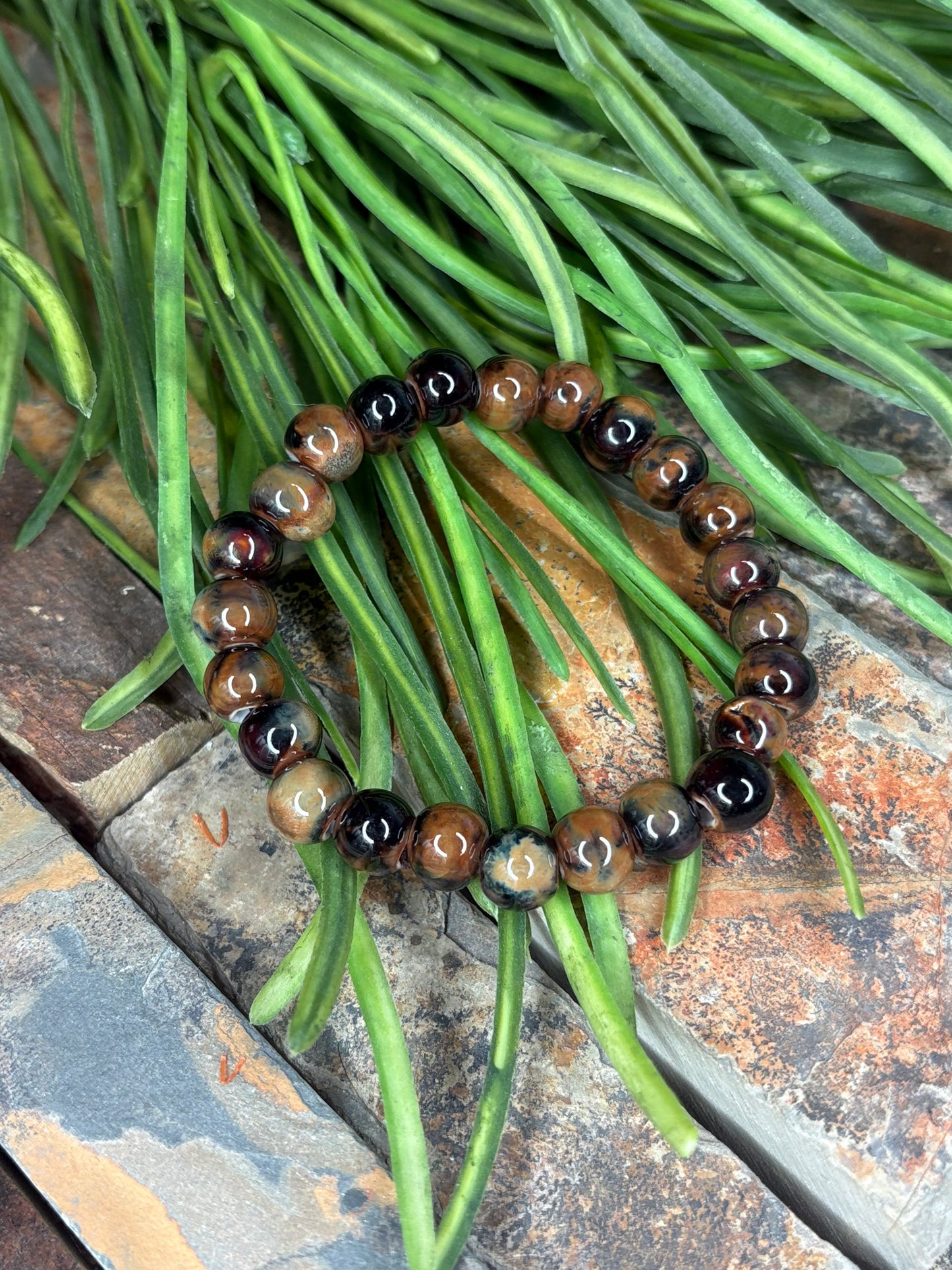 In My Element Beaded Bracelet ~ Chocolate Brown