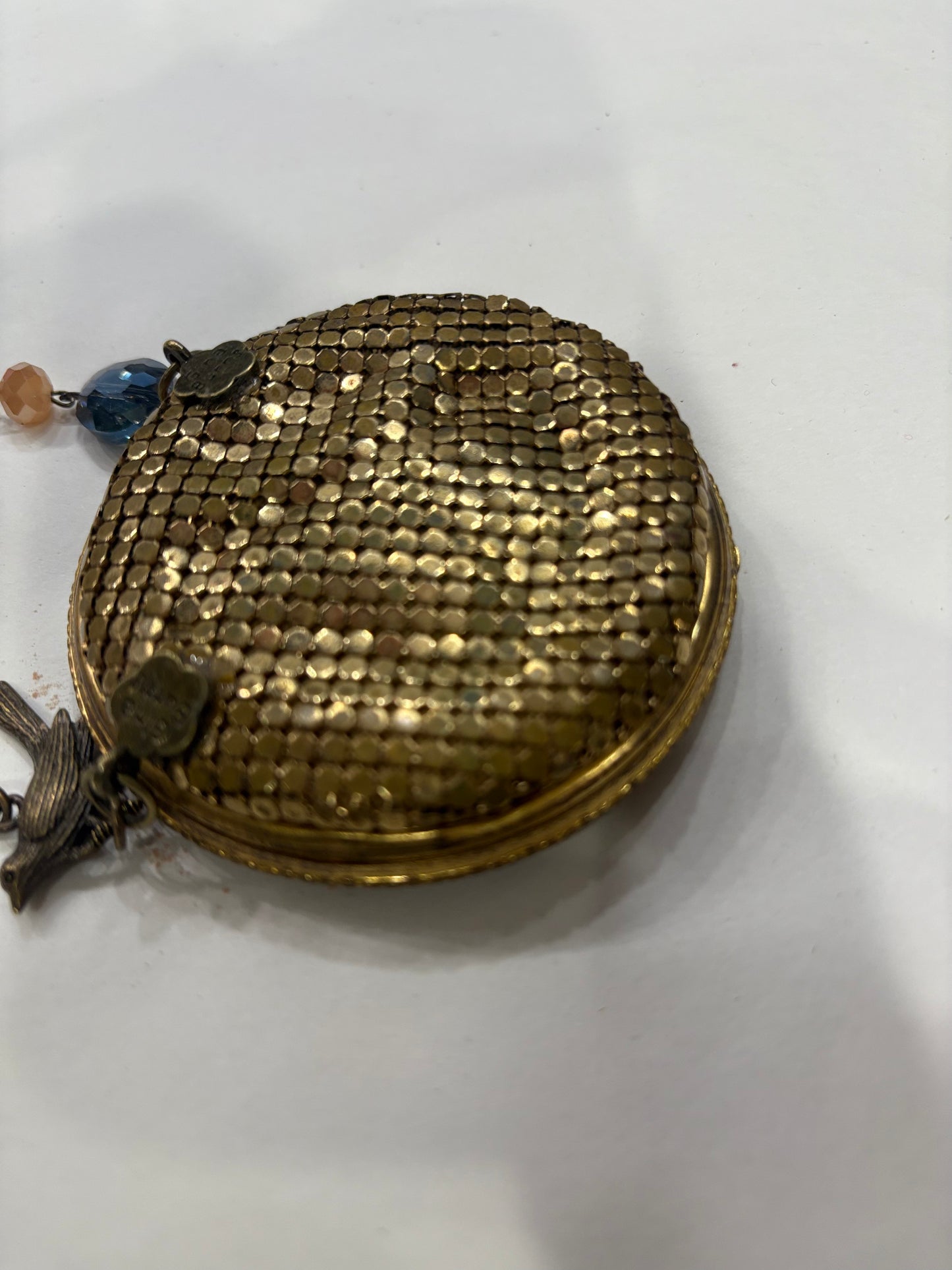 Vintage 1950's Gold-Toned Metal Powder Compact Necklace