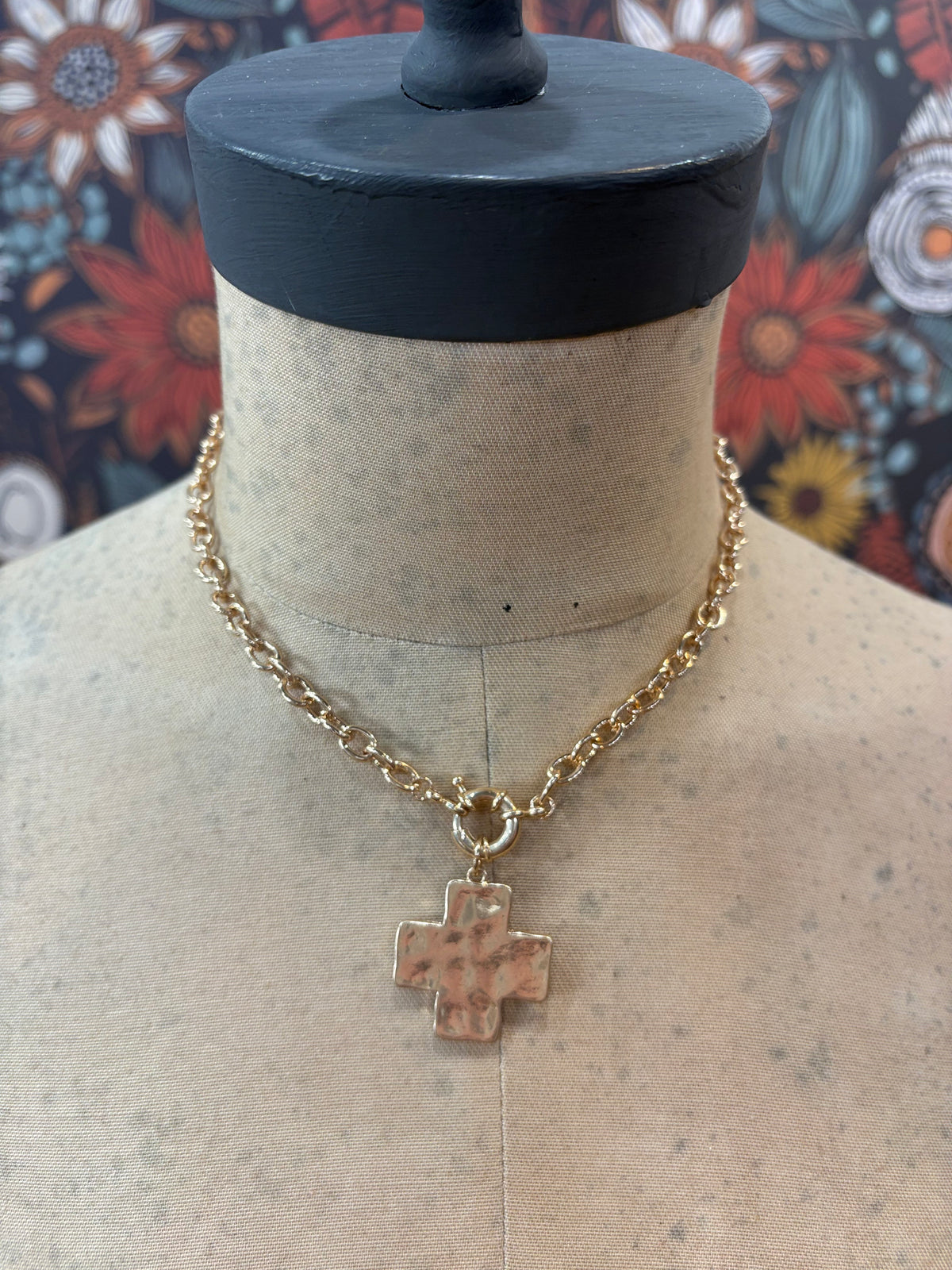 Faith With Attitude Cross Necklace - Gold