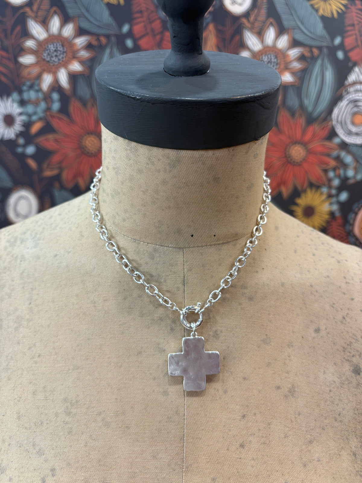 Faith With Attitude Cross Necklace - Silver