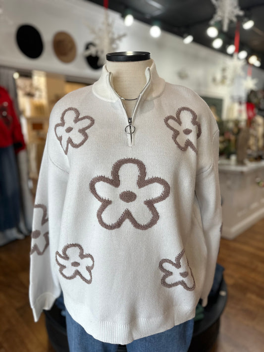 Changing Tunes Flower Half Zip