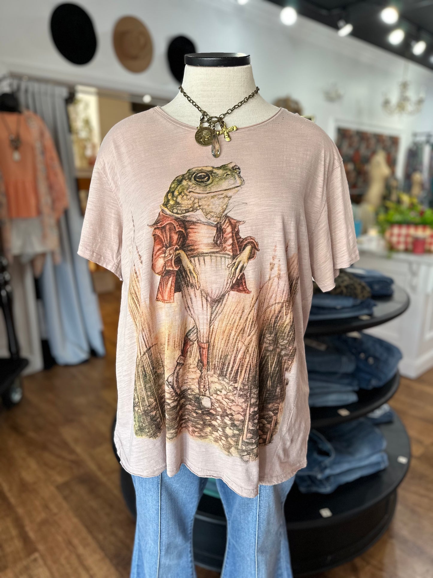 Jaded Gypsy Moon Dance Tee Pink ~ Afternoon Stroll