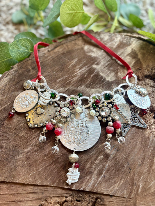 Sleigh the Holidays Santa Charm Necklace