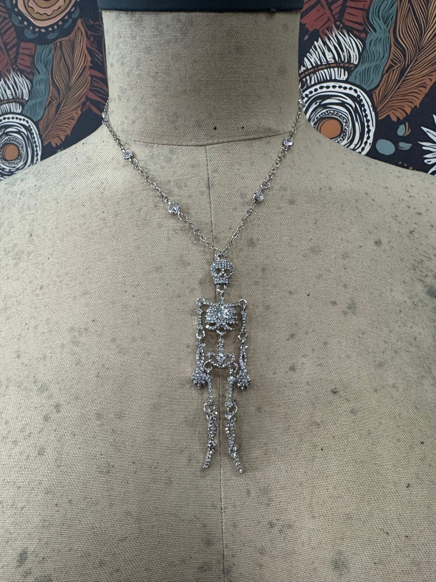 Spooktacular Skeleton Rhinestone Necklace