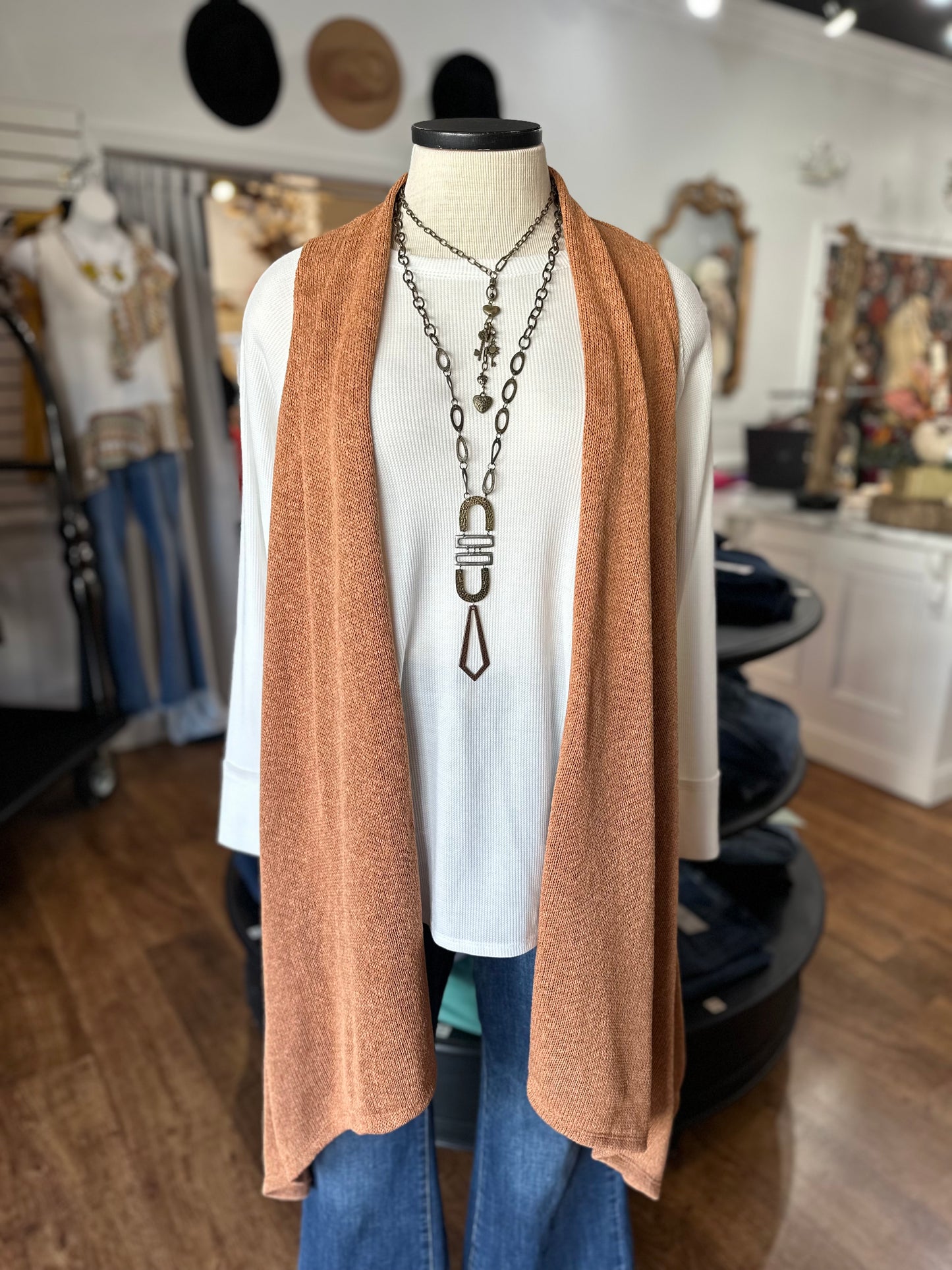 Halfway There Sleeveless Vest ~ Toffee