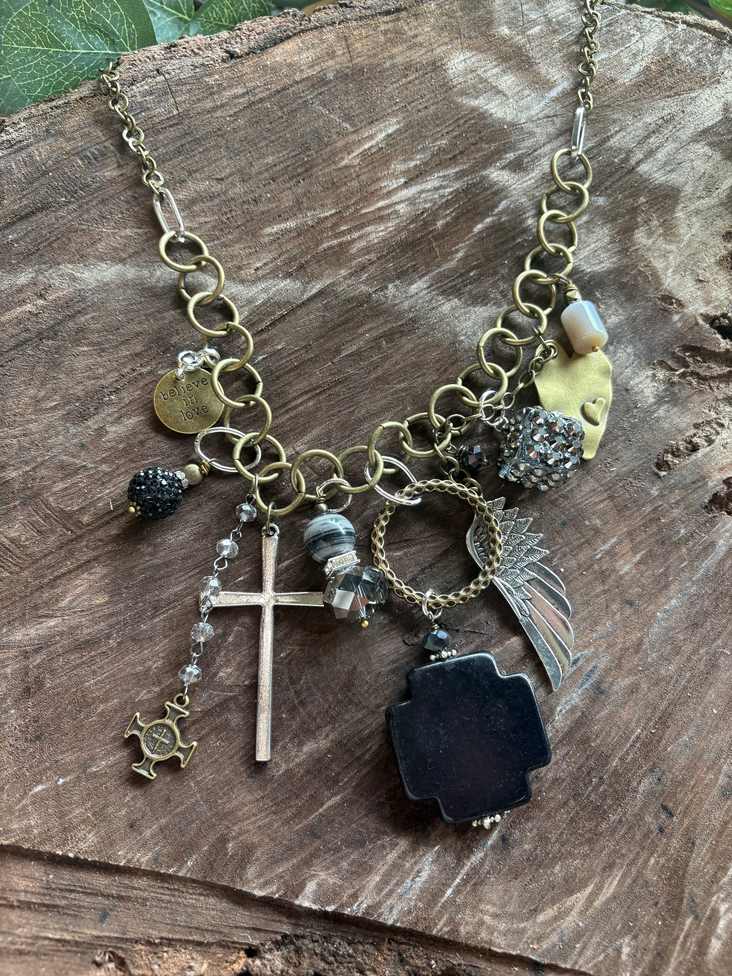 Crossing Boundaries Gypsy Junk Charm Necklace