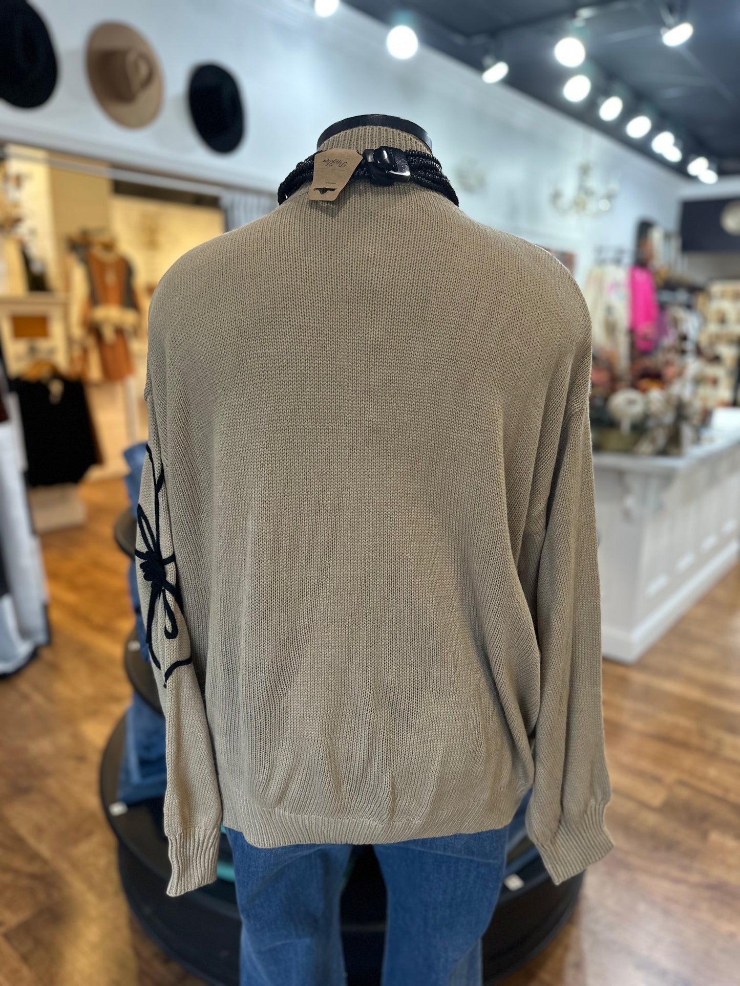 Lucky You're Here Flower Sweater