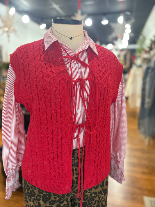 Warm Wishes Sweater Vest ~ Red