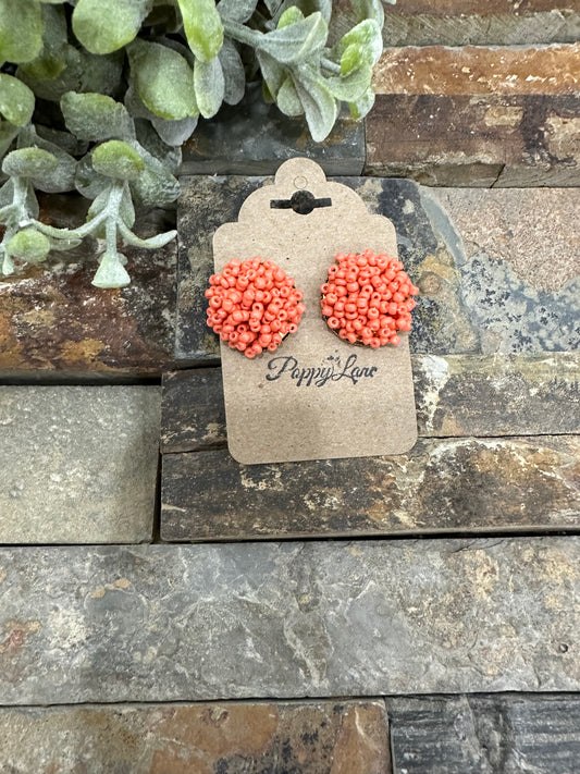 Throw The Confetti Stud Earrings ~ Peach