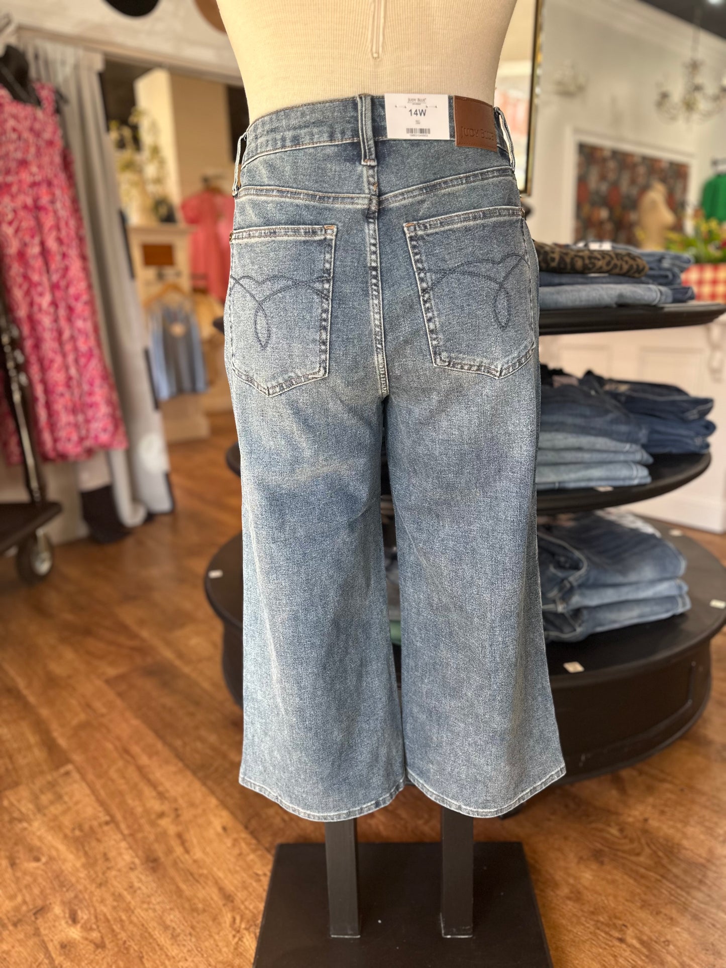 Judy Blue High Waist Wide Leg Crop ~ DOTTIE