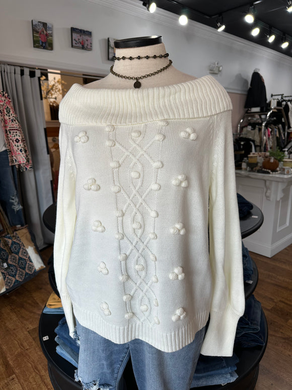 Everyday Perfection Off The Shoulder Sweater ~ Ivory
