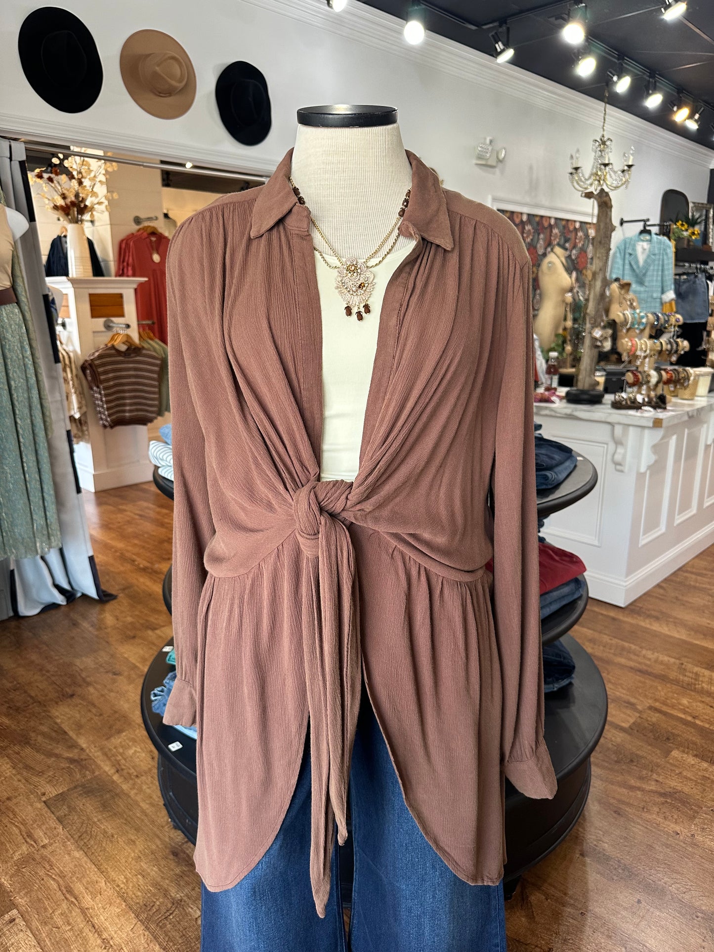 Take You There Tie Front Top