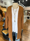 On Your Own Ribbed Cardigan ~ Toffee Bar