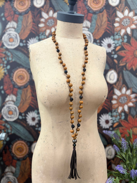 Ends Of The Earth Beaded Tassel Necklace