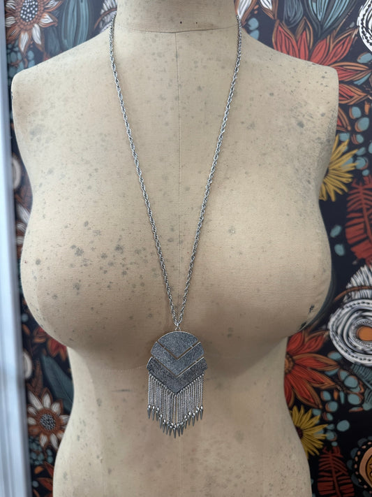 Big Moves Fringe Pendant Necklace
