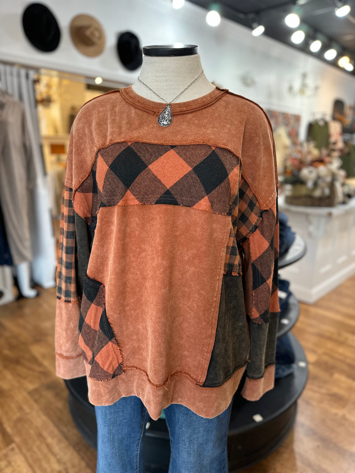 With A Purpose Plaid Sweatshirt