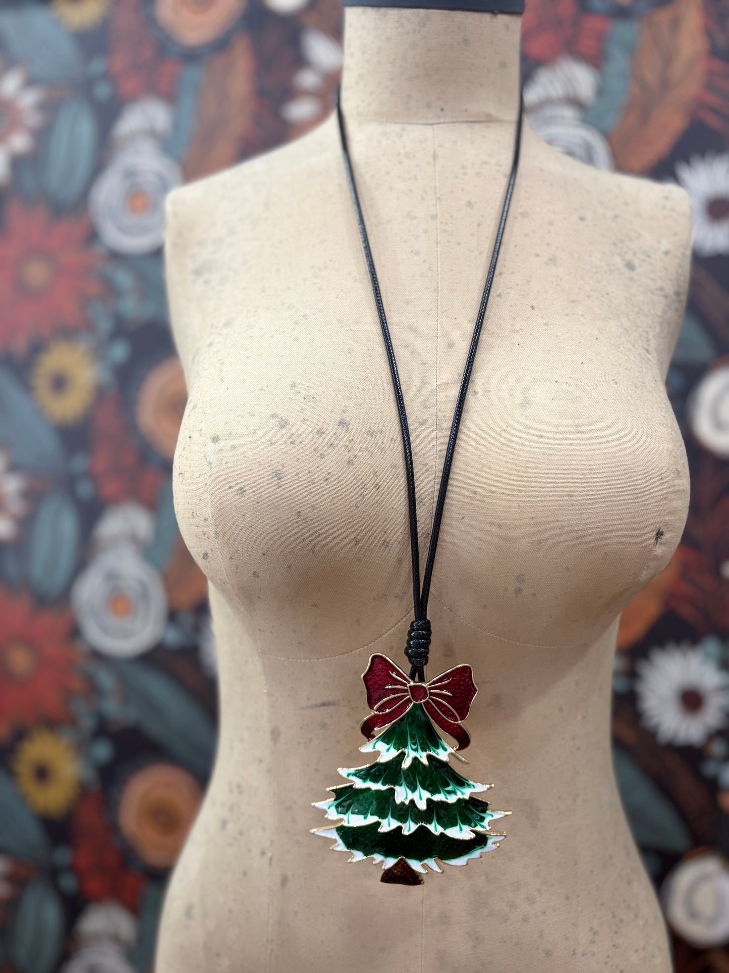 Put A Bow On It Christmas Tree Necklace