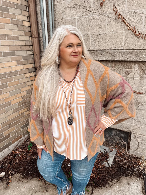 Fall Gratitude Zigzag Cardigan