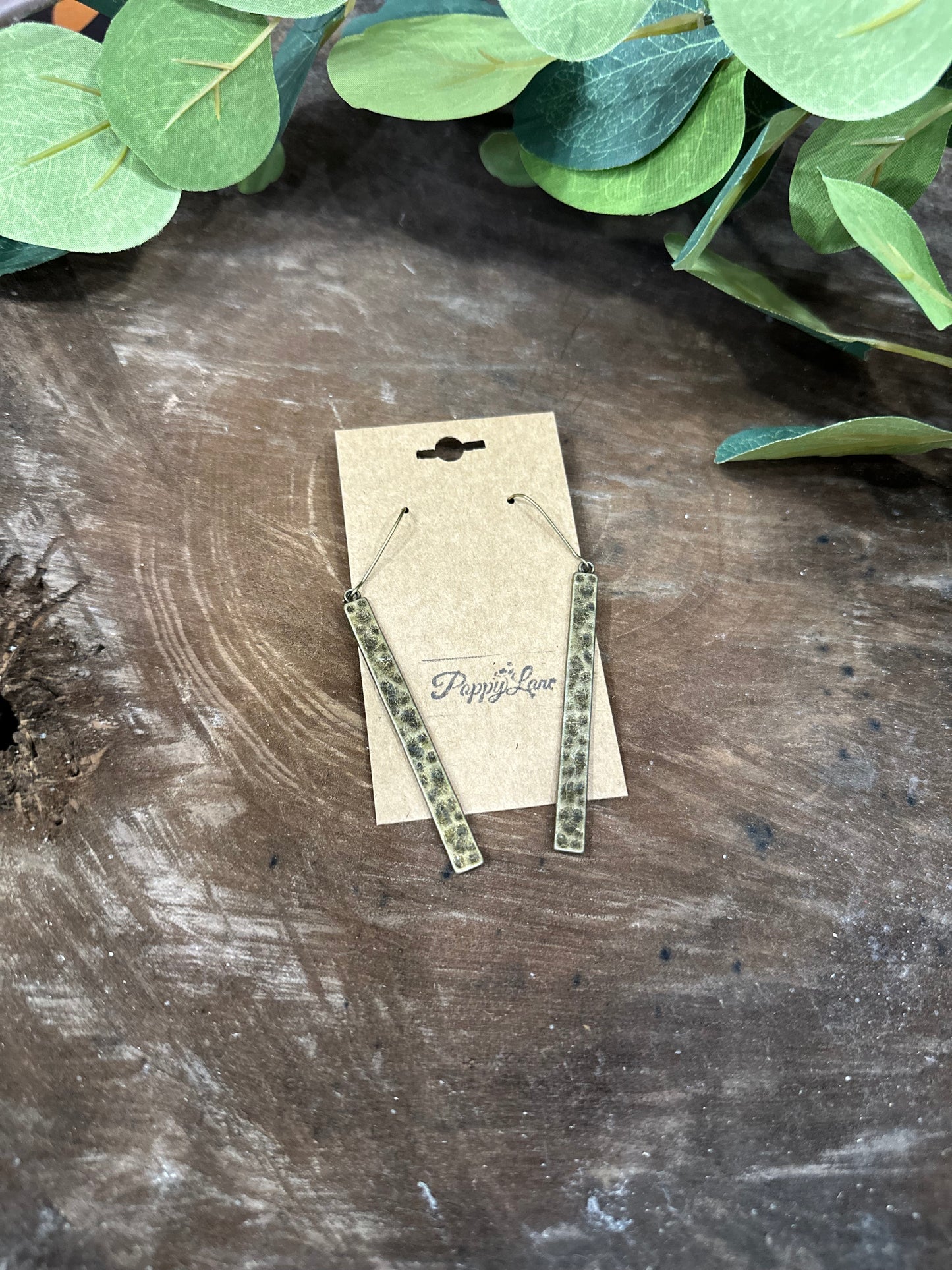 High Standards Hammered Bar Earrings