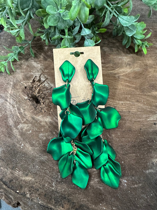 What's At Stake Tassel Earrings ~ Green