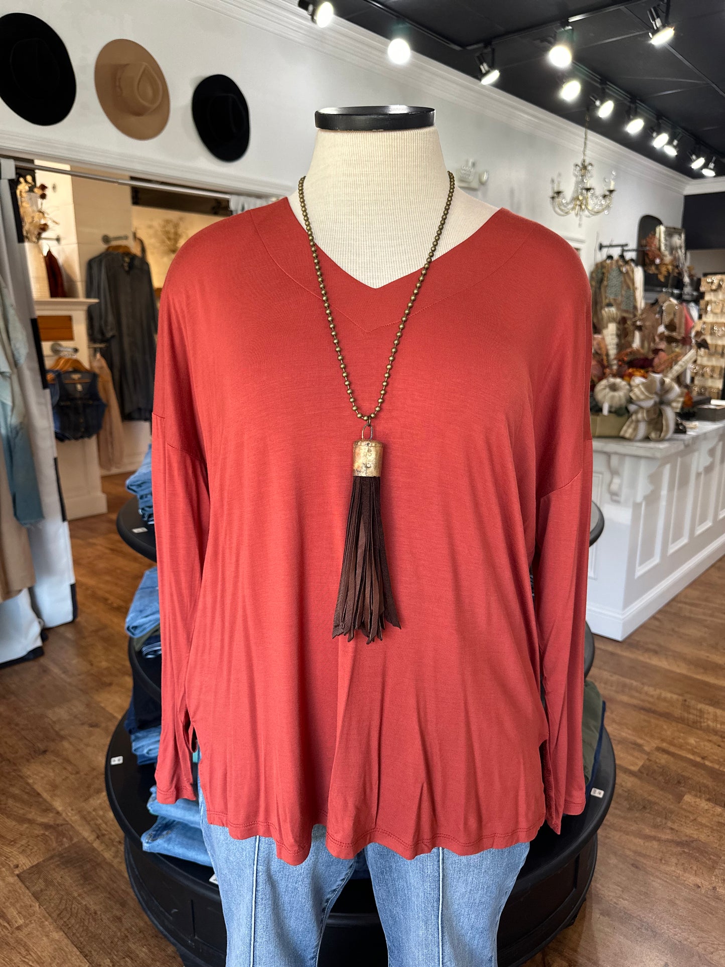 Seeing The Good Long Sleeved Tee ~ Rust