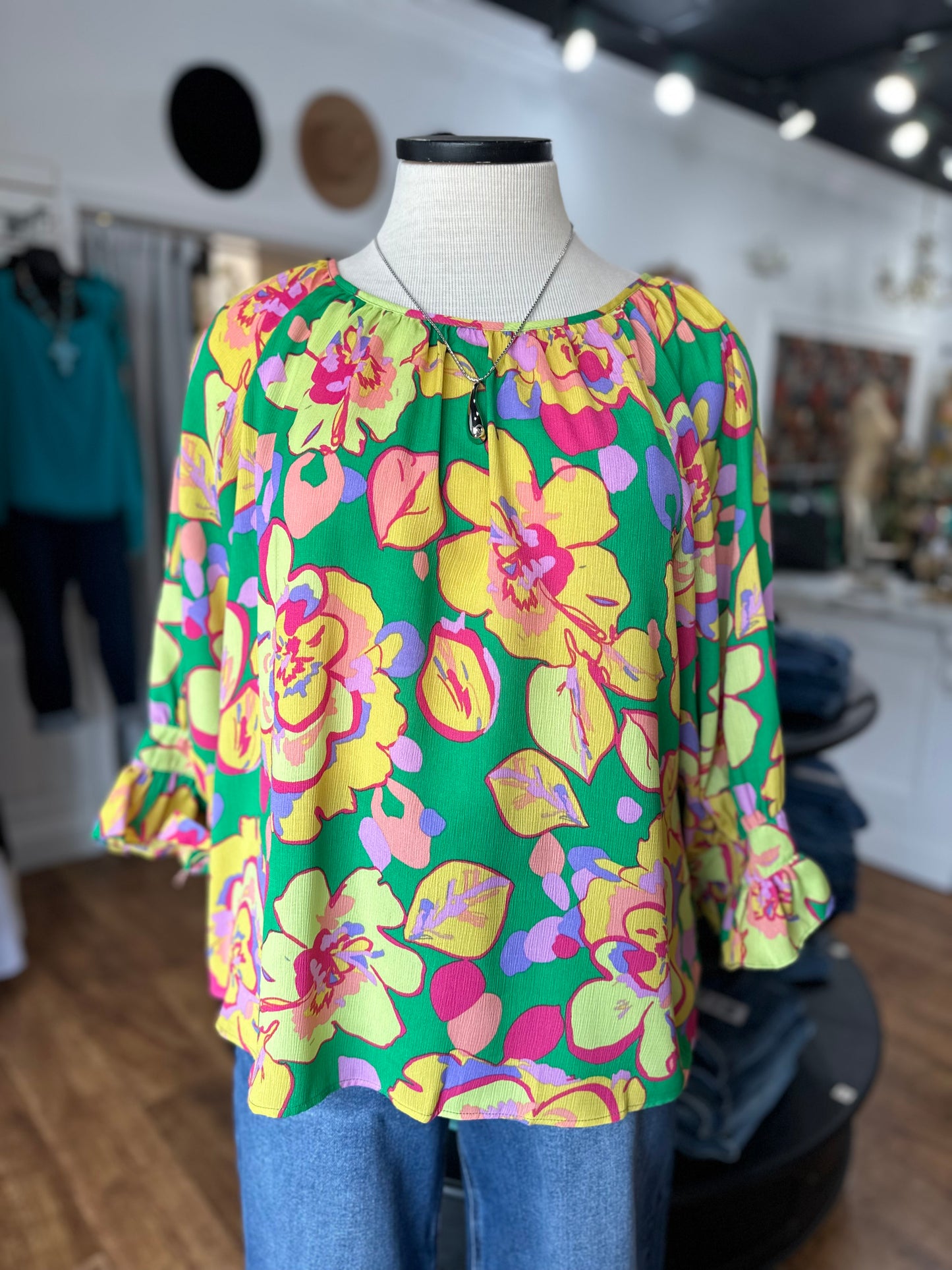 Getting Better Floral Satin Top
