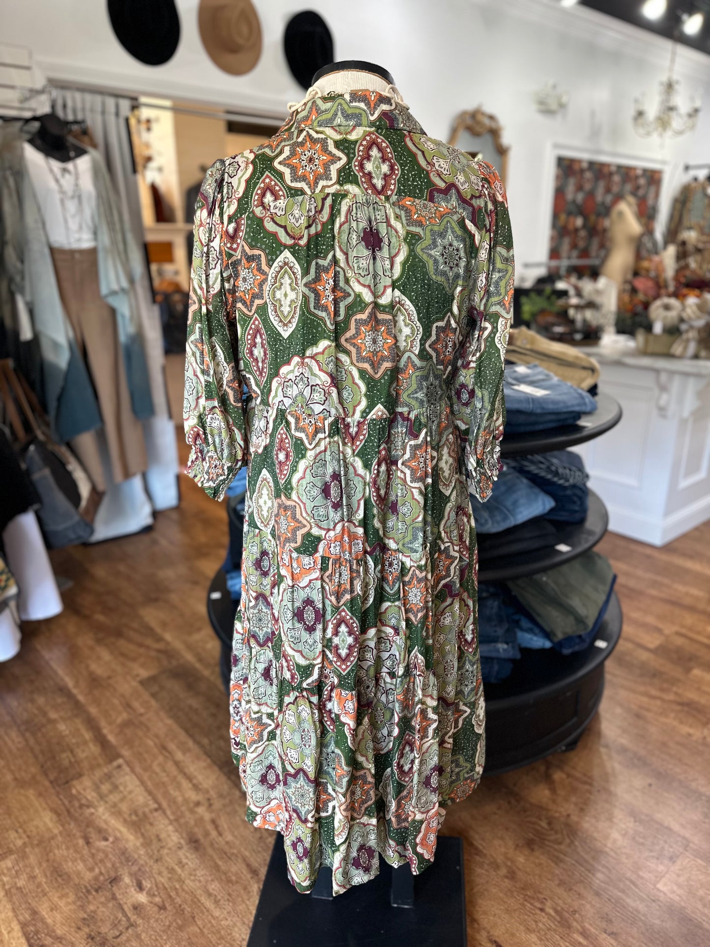 Always First Boho Print Midi Dress