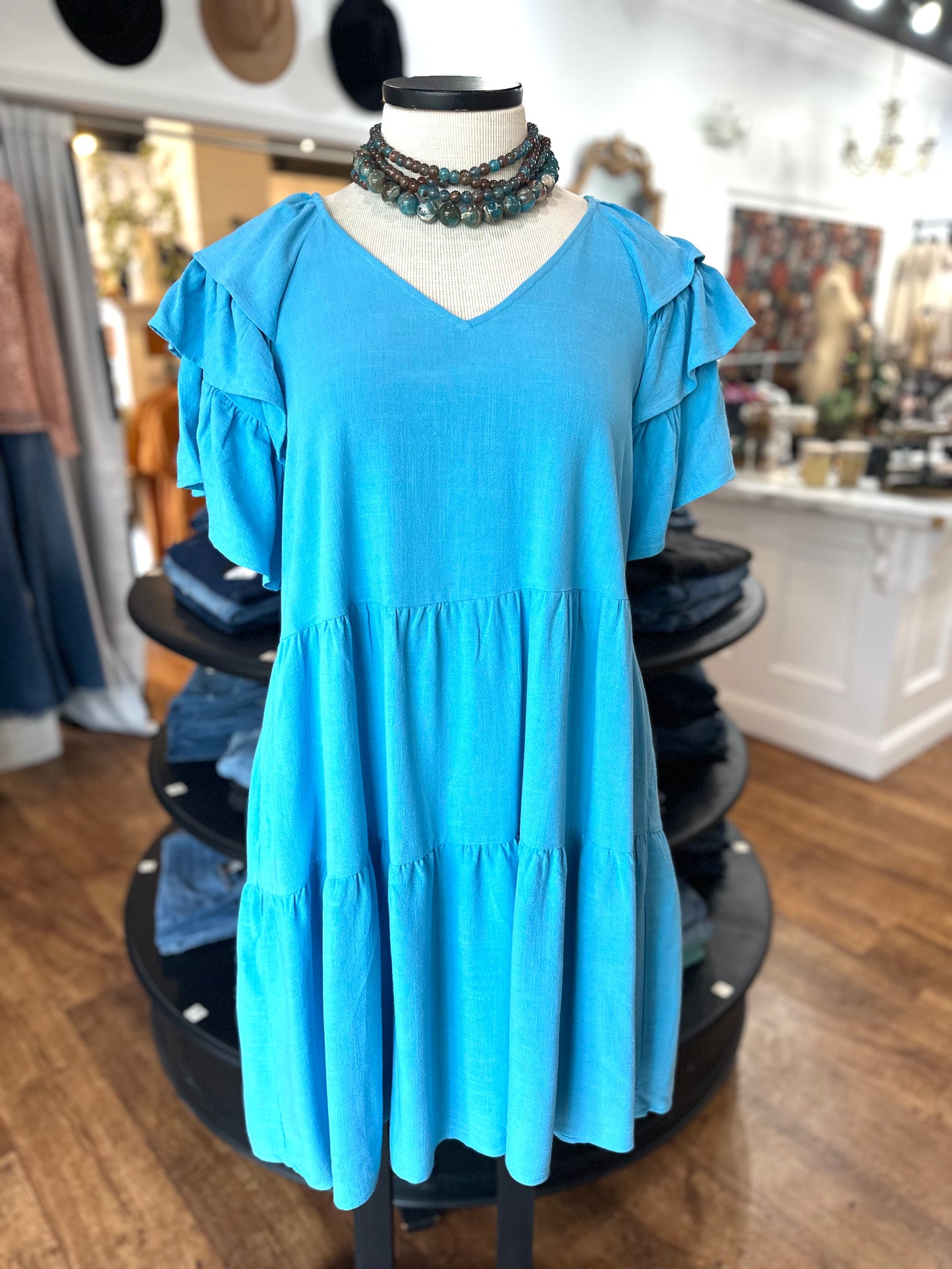 Ruffle And Swing Tiered Dress