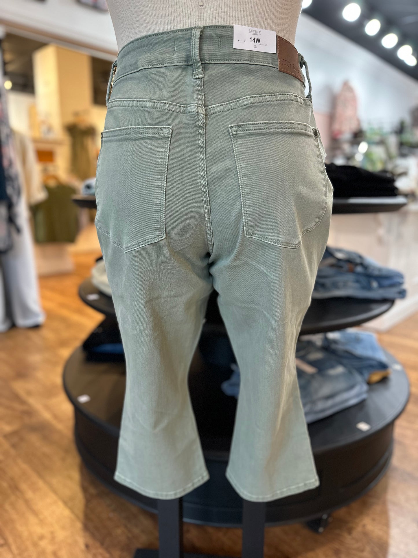 Judy Blue Mid Rise Sage Capris ~ PARKER