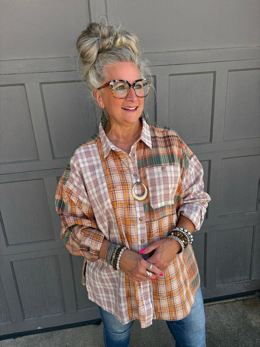 Something More Plaid Button Down Shirt