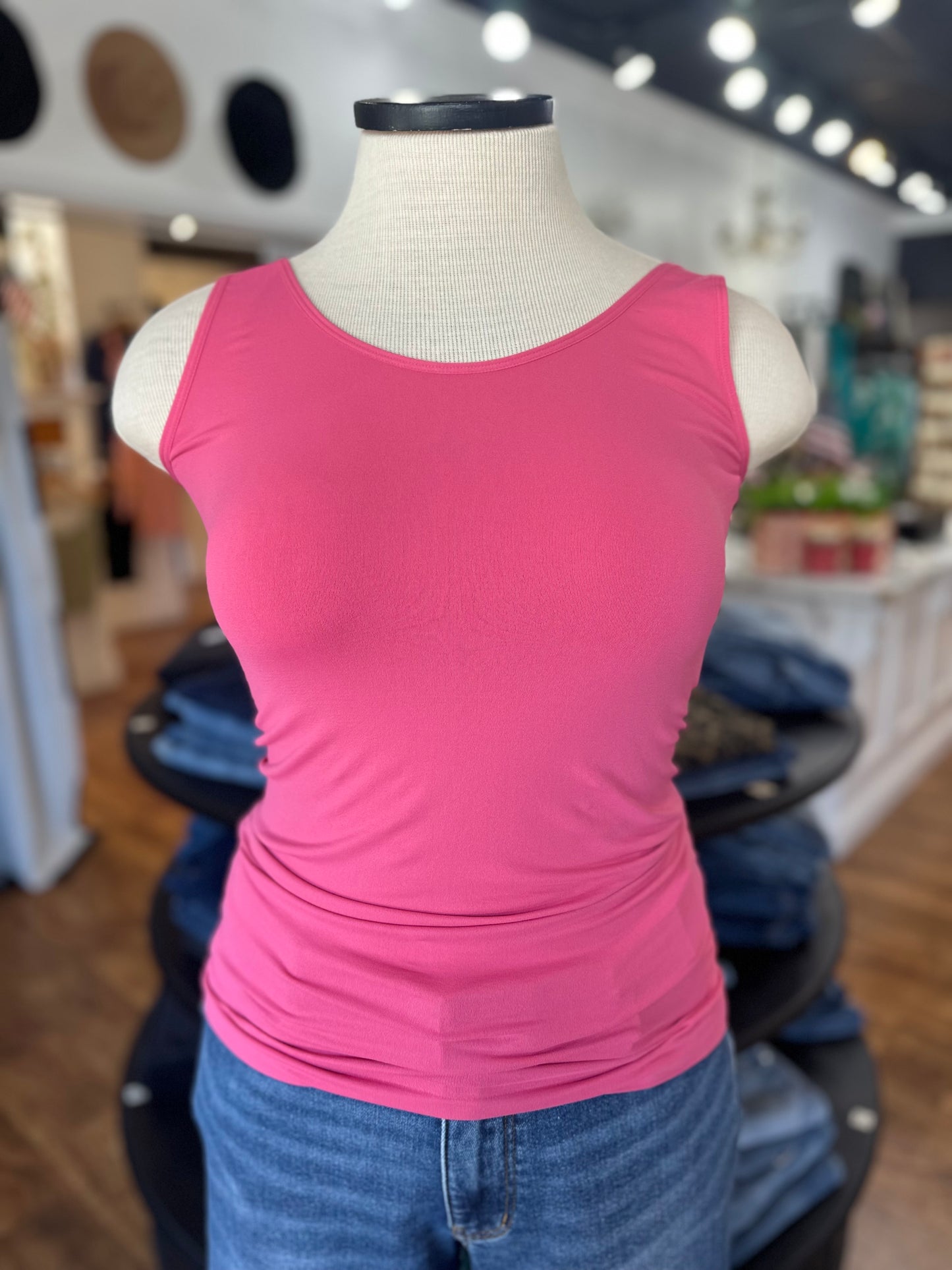 Basic Instincts Reversible Seamless Smoothing Tank ~ Hot Pink